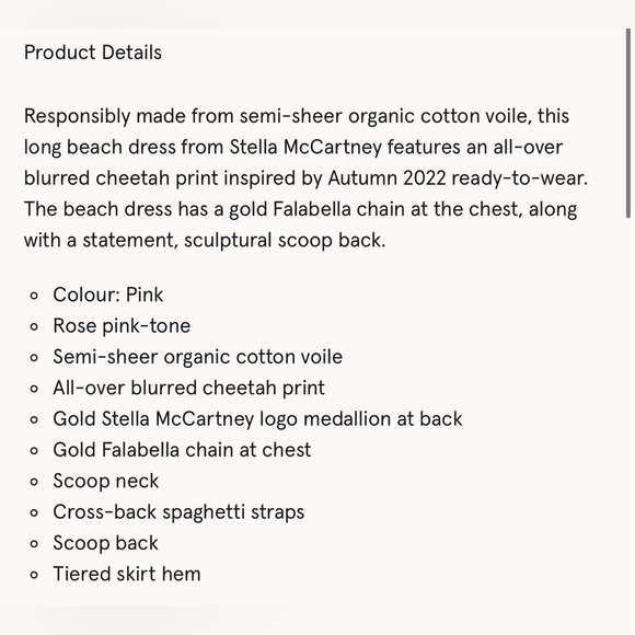 Stella McCartney***Cheetah Print Summer Long Cover-Up Dress***$840 - Picture 4 of 4